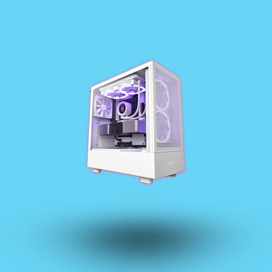GABINETE NZXT H5 FLOW CON VENTANA USB SIN FUENTE 2 VENTILADORES BLANCO (CC-H51FW-01)