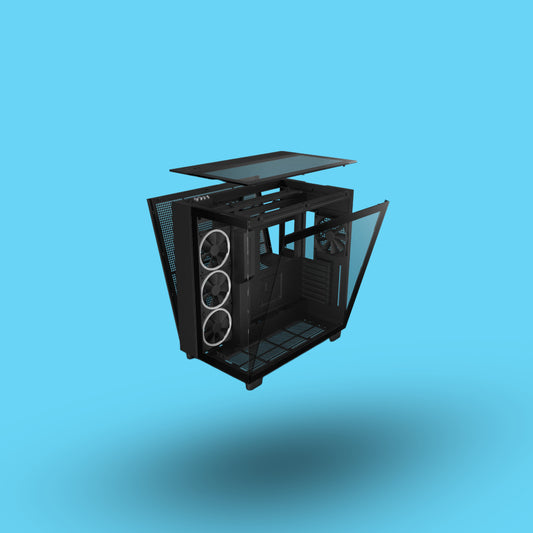 GABINETE NZXT H9 ELITE CON VENTANA MIDI-TOWER MINI-ITX USB SIN FUENTE 4 VENTILADORES (CM-H91EB-01)