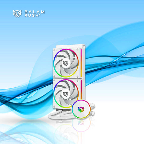 ENFRIAMIENTO LIQUIDO BALAM RUSH HYDROX PRO V2 HX24 240MM ARGB 4 PINES 2200 RPM TDP 250W LGA1700 AM5 BLANCO (BR-941891)