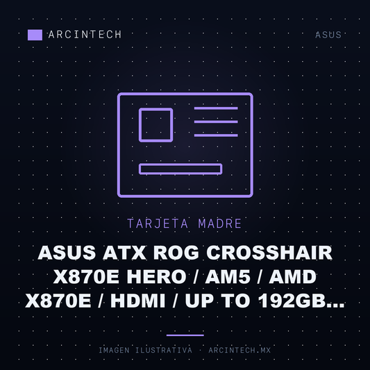 Tarjeta Madre ASUS ATX Rog Crosshair X870E Hero / AM5 / AMD X870E / HDMI / Up To 192GB DDR5 / Rog Crosshair X870E Hero