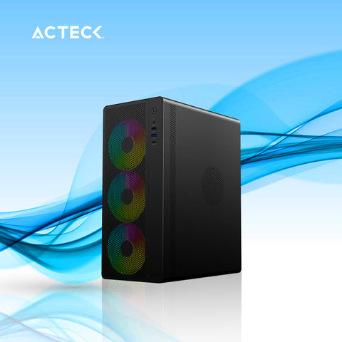 GABINETE GAMER ACTECK ESSEN PRO X GM767 MEDIA TORRE ATX/MICRO ATX/ITX 3 VENTILADORES PANEL LATERAL (AC-941709)