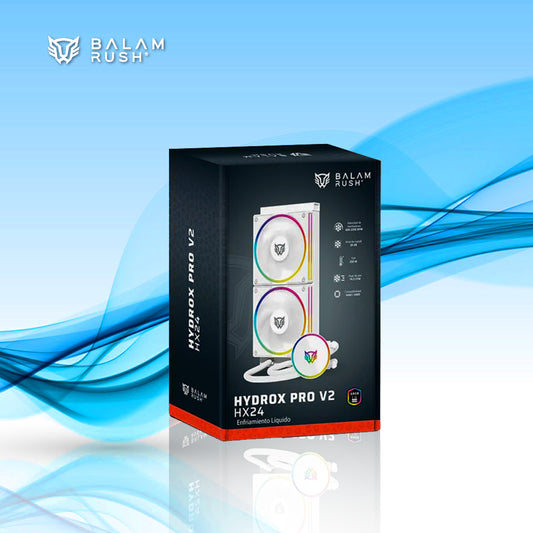 ENFRIAMIENTO LIQUIDO BALAM RUSH HYDROX PRO V2 HX24 240MM ARGB 4 PINES 2200 RPM TDP 250W LGA1700 AM5 BLANCO (BR-941891)