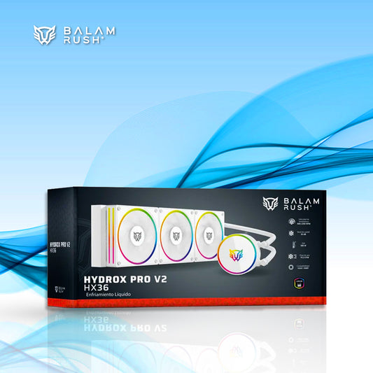 ENFRIAMIENTO LIQUIDO BALAM RUSH 360 HYDROX PRO V2 HX36 120MM LGA1700 RGB BLANCO (BR-941877)