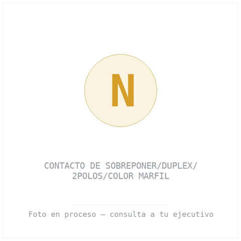 Contacto de Sobreponer/duplex/ 2POLOS/COLOR Marfil