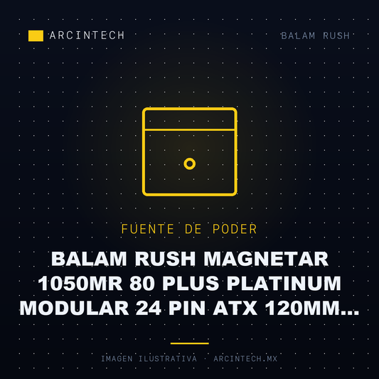 Fuente de Poder Balam Rush Magnetar 1050MR 80 Plus Platinum Modular 24 Pin ATX 120MM 1050W Negro