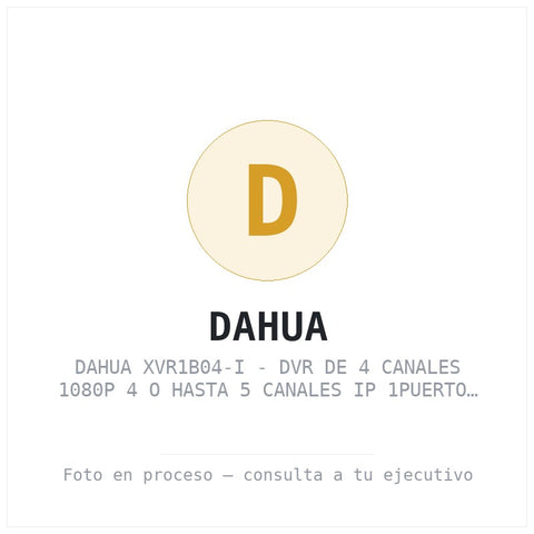 Dahua XVR1B04-I - Dvr de 4 Canales 1080P 4 o Hasta 5 Canales Ip 1PUERTO SATA