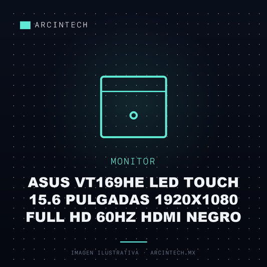 Monitor ASUS VT169HE LED Touch 15.6 Pulgadas 1920X1080 Full HD 60Hz HDMI Negro