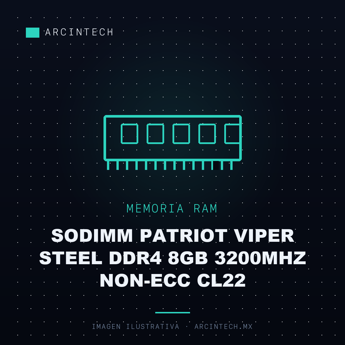 Memoria RAM Sodimm Patriot Viper Steel DDR4 8GB 3200MHz Non-ecc CL22