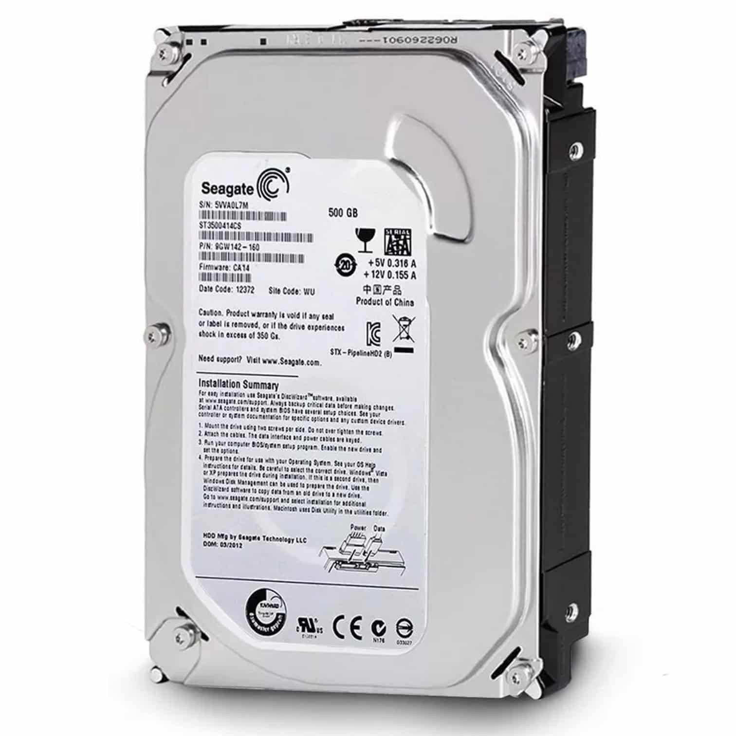 Disco Duro Interno Seagate 500GB 3.5 SATA Pull