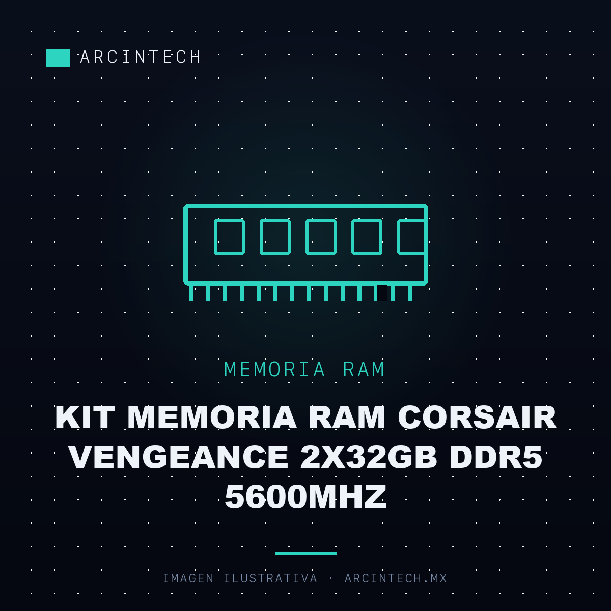 Kit Memoria RAM Corsair Vengeance 2X32GB DDR5 5600MHz