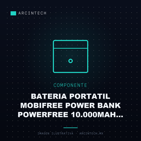 Bateria Portatil Mobifree Power Bank Powerfree 10.000MAH Externa Ultra Delgada Pantalla Digital Gris
