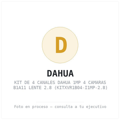 Kit de 4 Canales Dahua 1MP 4 Camaras B1A11 Lente 2.8
