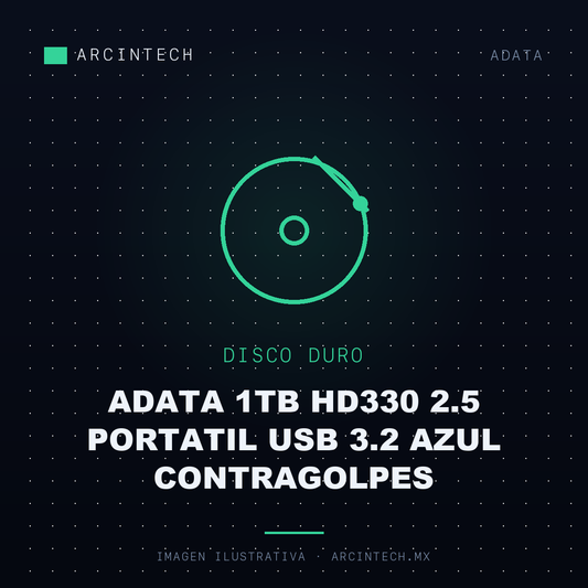 Disco Duro Externo Adata 1TB HD330 2.5 Portatil USB 3.2 Azul Contragolpes