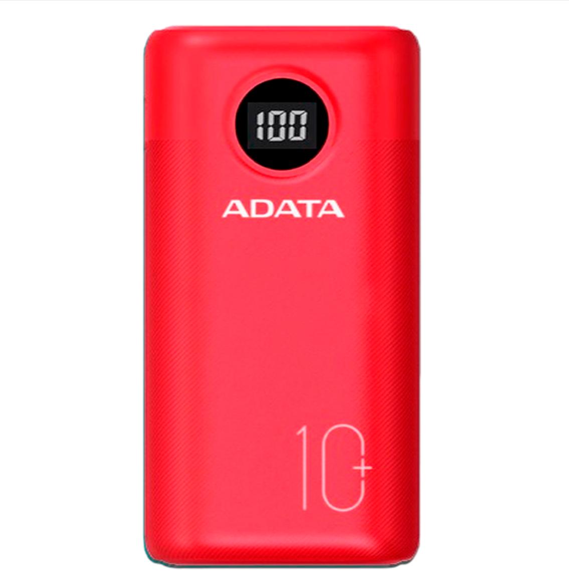 POWER BANK ADATA P10000QCD 10.000MAH 2XUSB TIPO C ROJO (AP10000QCD-DGT-CRD)