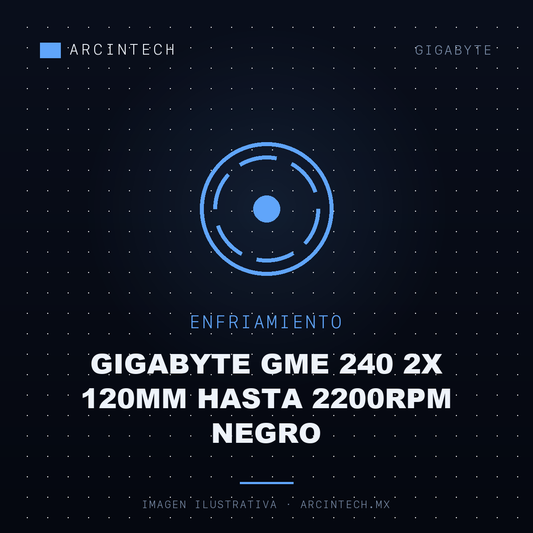 Enfriamiento Liquido Gigabyte Gme 240 2X 120MM Hasta 2200RPM Negro