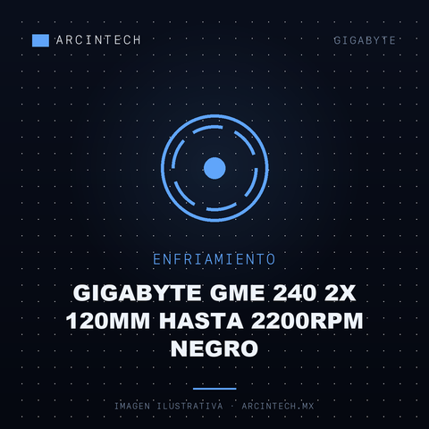 Enfriamiento Liquido Gigabyte Gme 240 2X 120MM Hasta 2200RPM Negro