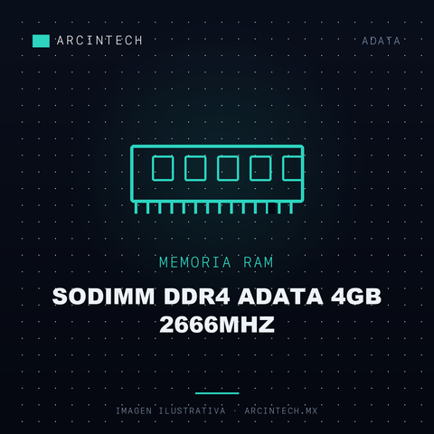 Memoria RAM Sodimm DDR4 Adata 4GB 2666MHz