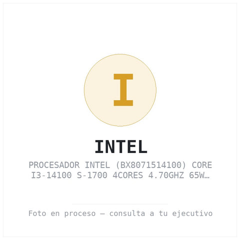 Procesador Intel (BX8071514100) Core I3-14100 S-1700 4CORES 4.70GHz 65W Graficos UHD730