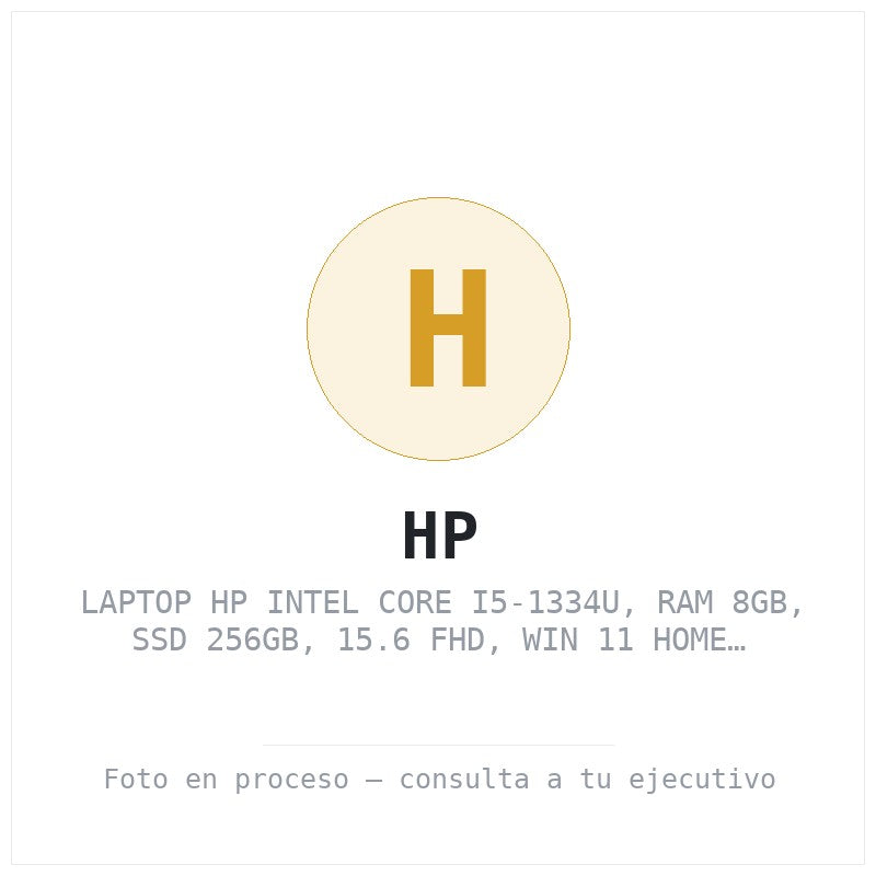 Laptop HP Intel Core I5-1334U, RAM 8GB, SSD 256GB, 15.6 Fhd, Win 11 Home