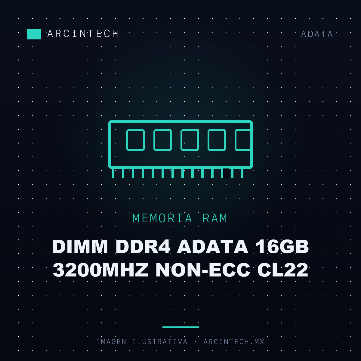 Memoria RAM Dimm DDR4 Adata 16GB 3200MHz Non-ecc CL22