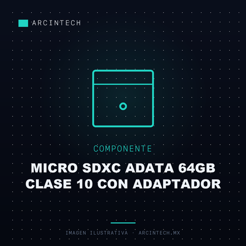 Memoria Micro Sdxc Adata 64GB Clase 10 con Adaptador