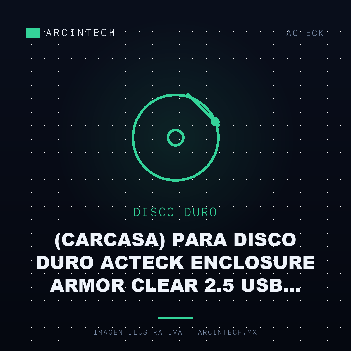 Case (carcasa) para Disco Duro Acteck Enclosure Armor Clear 2.5 USB Micro Transparente