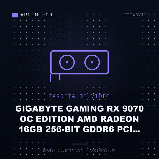 Tarjeta de Video Gigabyte Gaming RX 9070 OC Edition AMD Radeon 16GB 256-bit GDDR6 PCI Express 5.0