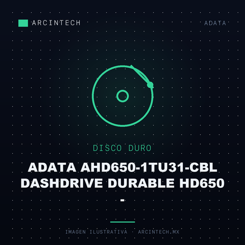 Disco Duro Externo Adata AHD650-1TU31-CBL Dashdrive Durable HD650 -