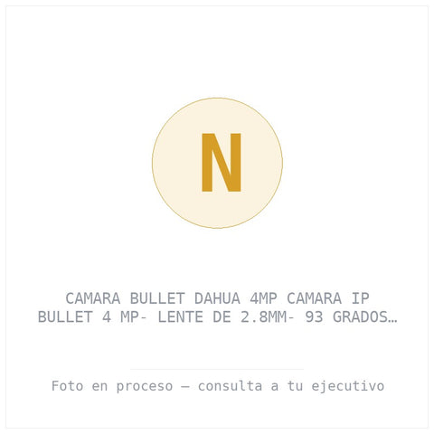 Camara Bullet Dahua 4MP Camara Ip Bullet 4 Mp- Lente de 2.8MM- 93 Grados de Apertura- Ir de 30 Metros- 30 Fps