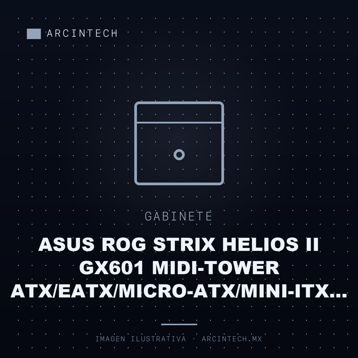 Gabinete ASUS Rog Strix Helios Ii GX601 Midi-tower Atx/eatx/micro-atx/mini-itx USB 3.0 sin Fuente 4 Ventiladores Instalados Negro