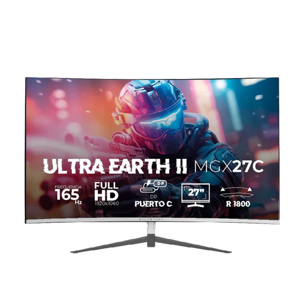 MONITOR GAMER CURVO BALAM RUSH ULTRA EARTH II MGX27C LED 27 PULGADAS FULL HD 165HZ HDM BLANCO (BR-938280)