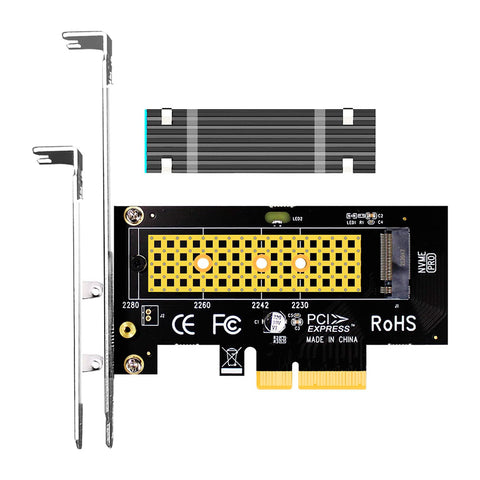 ADAPTADOR GLOTRENDS M.2 NVME A PCIE 4.0 X4 CON DISIPADOR TERMICO M.2 PARA SSD M.2 NVME (PA09-HS)