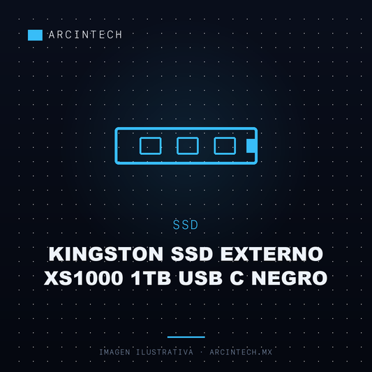 Unidad de Estado Solido Kingston SSD Externo XS1000 1TB USB C Negro