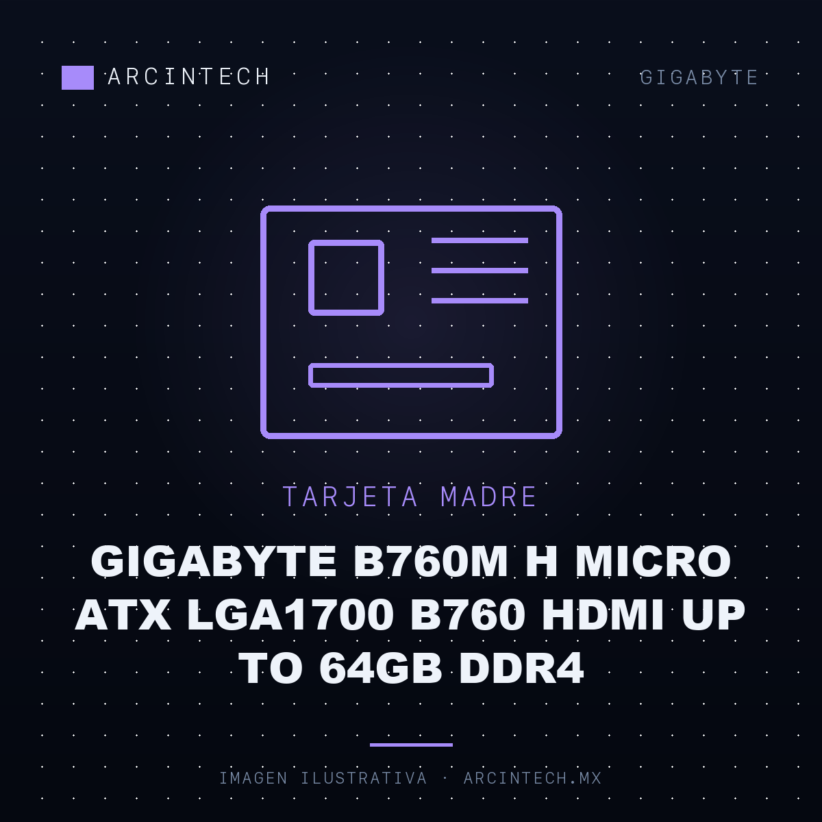 Tarjeta Madre Gigabyte B760M H Micro ATX LGA1700 B760 HDMI Up To 64GB DDR4