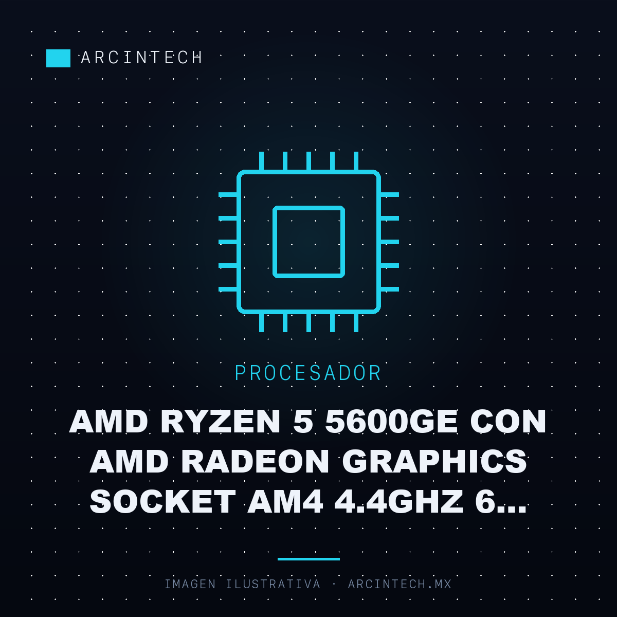 Procesador AMD Ryzen 5 5600GE con AMD Radeon Graphics Socket AM4 4.4GHz 6 Nucleos 16MB Cache 100 100000261BOX