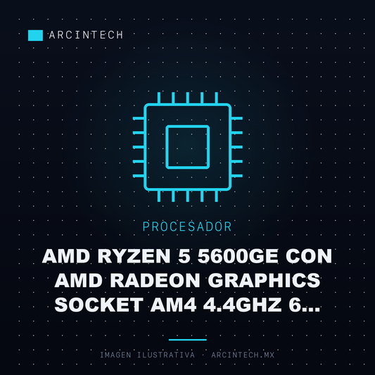Procesador AMD Ryzen 5 5600GE con AMD Radeon Graphics Socket AM4 4.4GHz 6 Nucleos 16MB Cache 100 100000261BOX