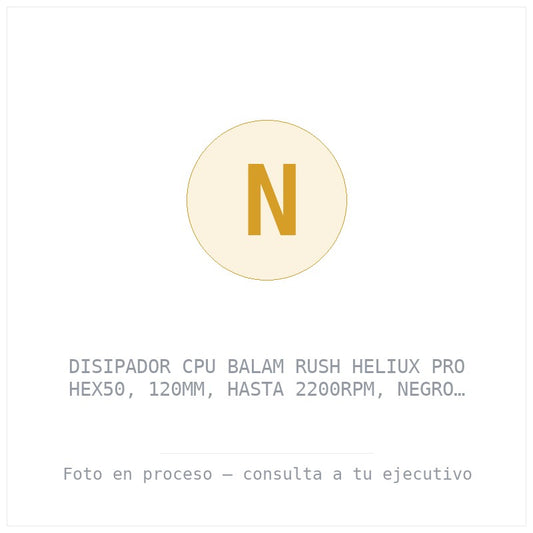 Disipador CPU Balam Rush Heliux Pro HEX50, 120MM, Hasta 2200RPM, Negro