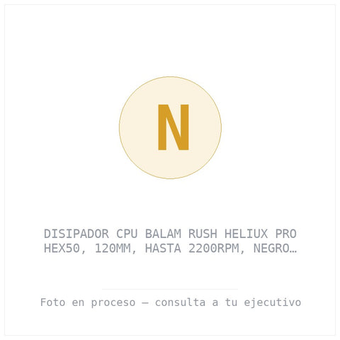 Disipador CPU Balam Rush Heliux Pro HEX50, 120MM, Hasta 2200RPM, Negro