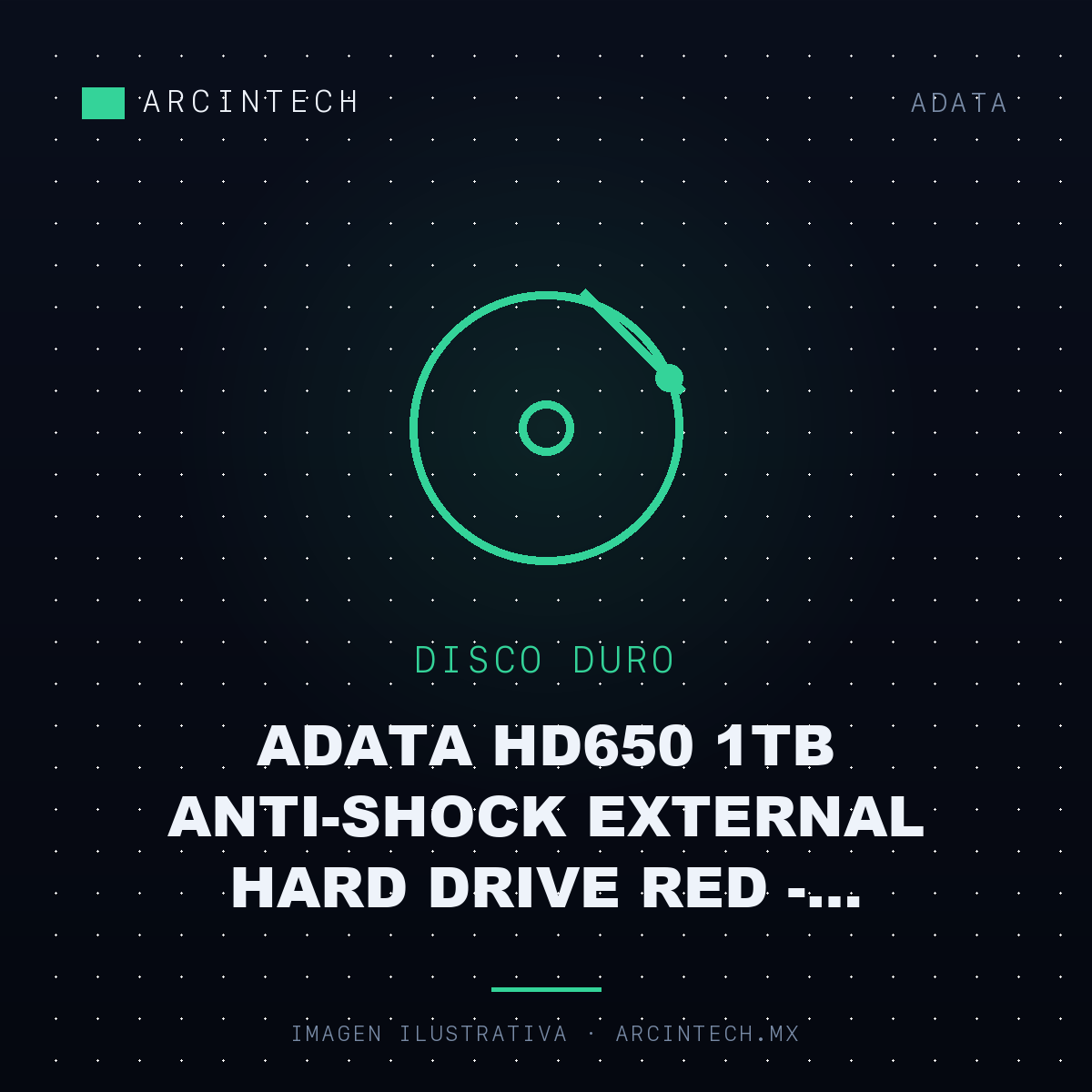 Disco Duro Externo Adata HD650 1TB Anti-shock External Hard Drive Red - AHD650-1TU31-CRD