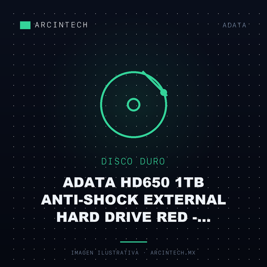 Disco Duro Externo Adata HD650 1TB Anti-shock External Hard Drive Red - AHD650-1TU31-CRD