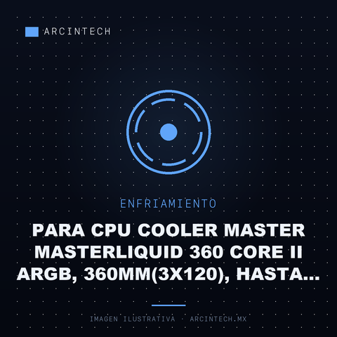 Enfriamiento Liquido para CPU Cooler Master Masterliquid 360 Core Ii Argb, 360MM(3X120), Hasta 1750RPM, LGA 1851/AM5, Negro