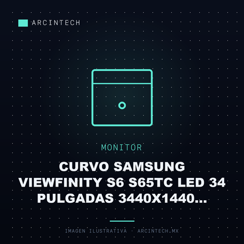 Monitor Curvo Samsung Viewfinity S6 S65TC LED 34 Pulgadas 3440X1440 Ultra Wide Quad HD Freesync 100Hz Hdmi/displayport Bocinas Integradas Blanco