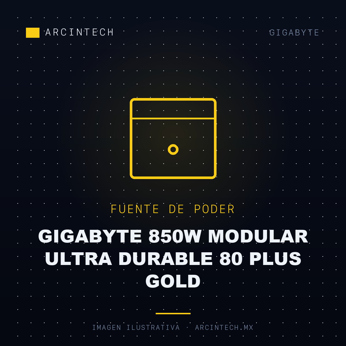 Fuente de Poder Gigabyte 850W Modular Ultra Durable 80 Plus Gold