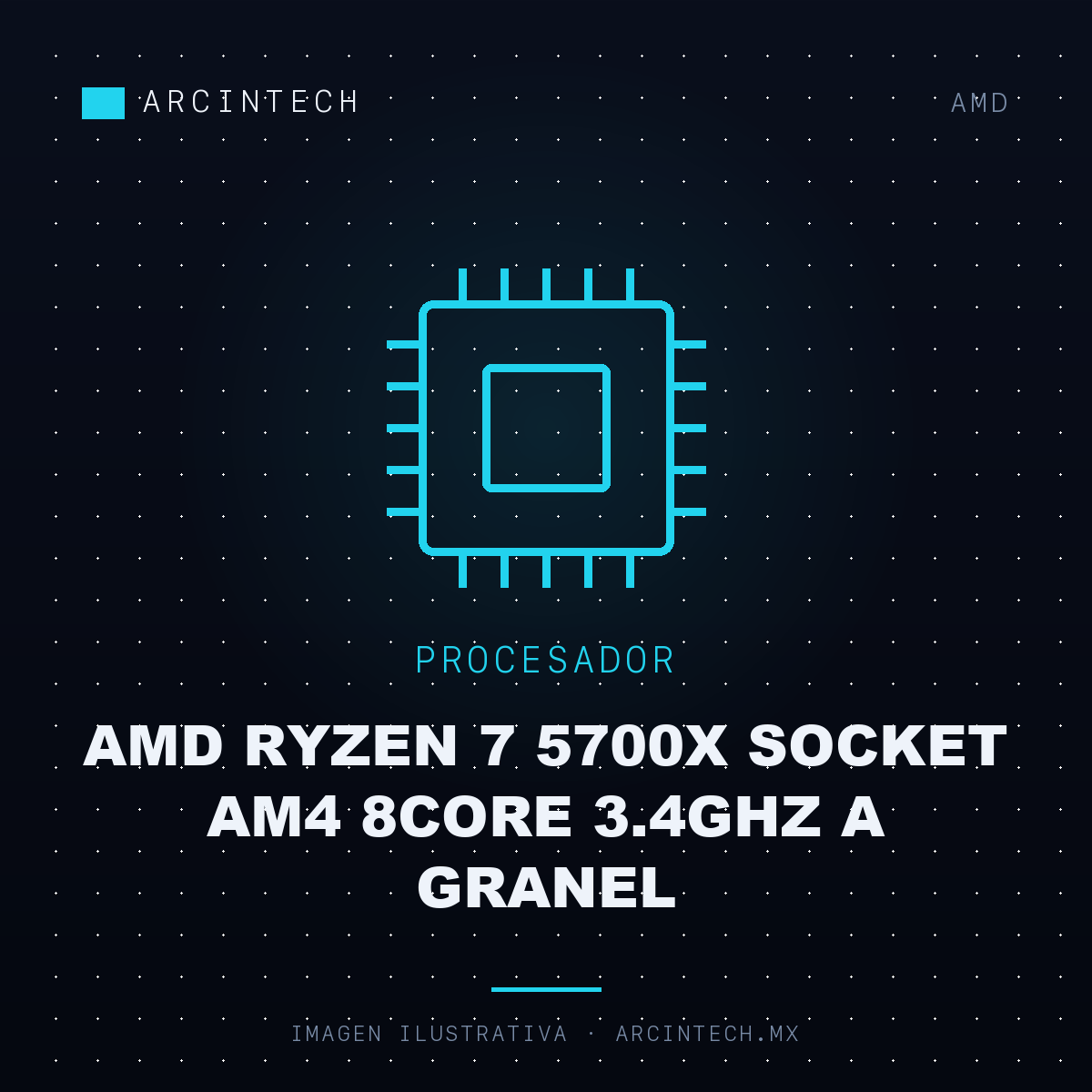 Procesador AMD Ryzen 7 5700X Socket AM4 8CORE 3.4GHz a Granel