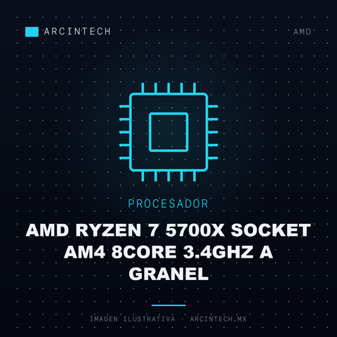 Procesador AMD Ryzen 7 5700X Socket AM4 8CORE 3.4GHz a Granel