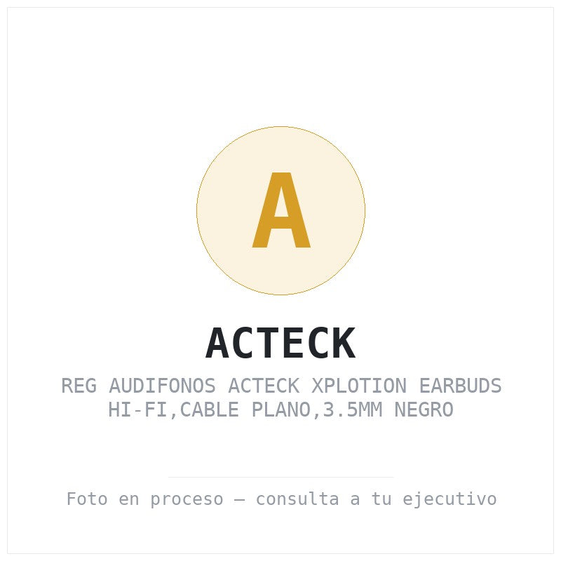 Reg Audifonos Acteck Xplotion Earbuds Hi-fi,cable PLANO,3.5MM Negro