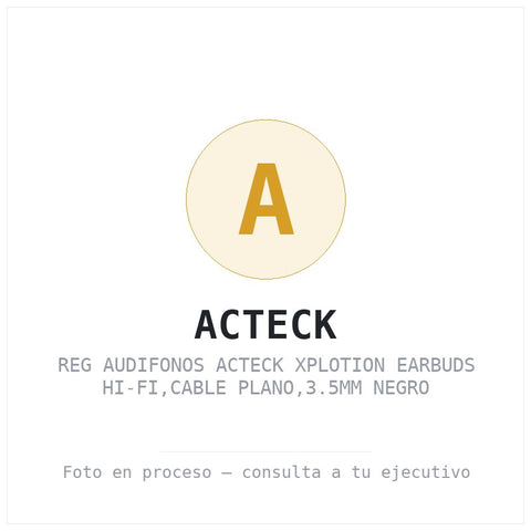 Reg Audifonos Acteck Xplotion Earbuds Hi-fi,cable PLANO,3.5MM Negro