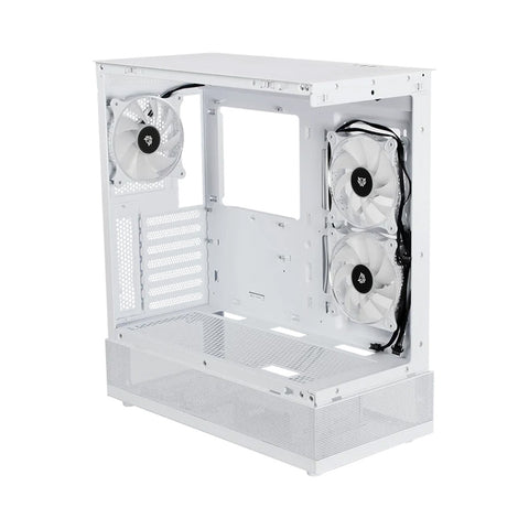 GABINETE BALAM RUSH TANK SUPER 9200 TB VENTANA RGB MIDI-TOWER SIN FUENTE 3 VENTILADORES RGB INSTALADOS BLANCO (BR-938730)