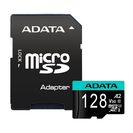 MEMORIA  MICRO SDXC ADATA 128GB UHS-I U3 V30S A2 CON ADAPTADOR (AUSDX128GUI3V30SA2-RA1)