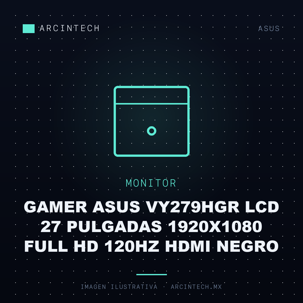 Monitor Gamer ASUS VY279HGR LCD 27 Pulgadas 1920X1080 Full HD 120Hz HDMI Negro